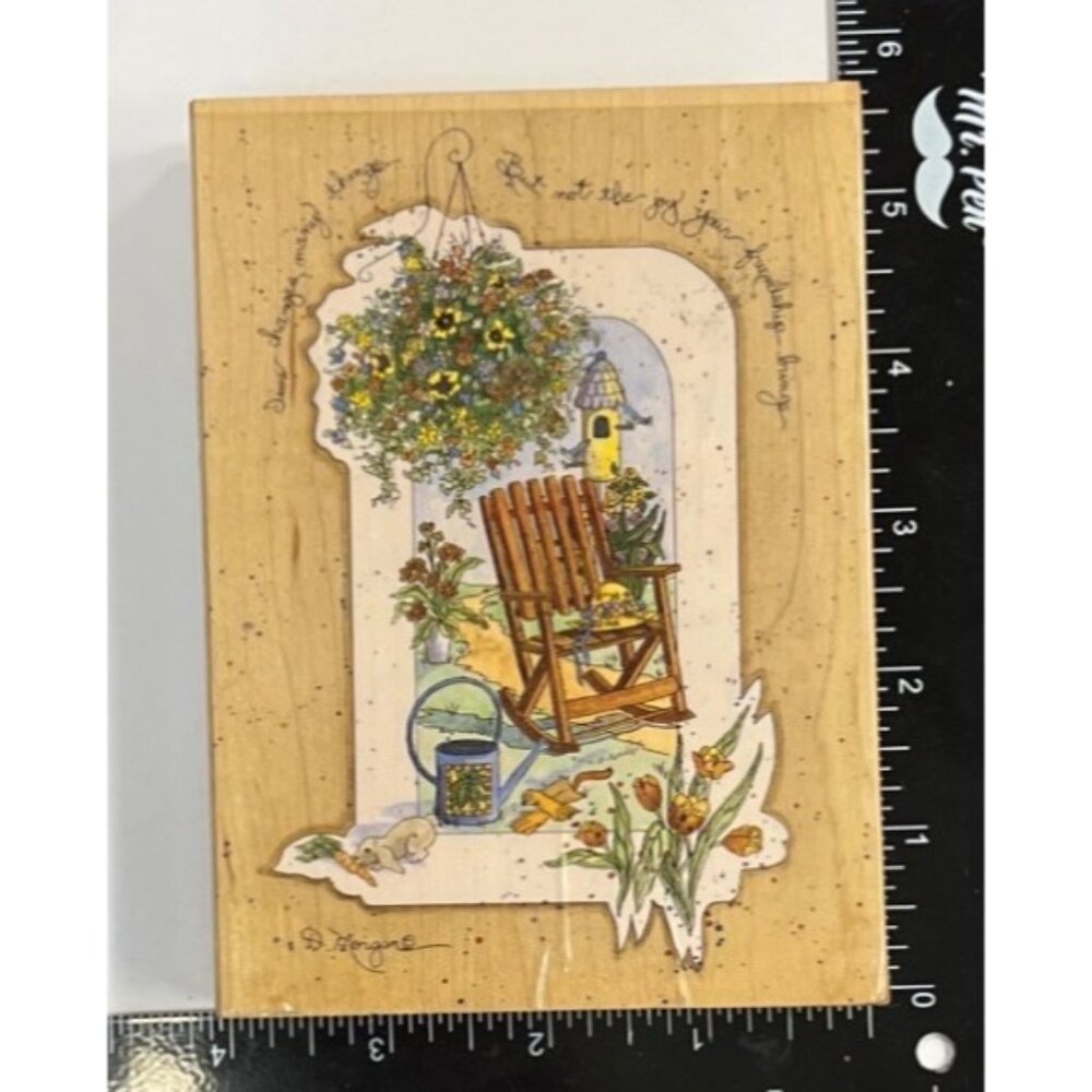 D. Morgan Stamps Happen Wood Mounted Rubber Stamp Time Changes Many Things 90063